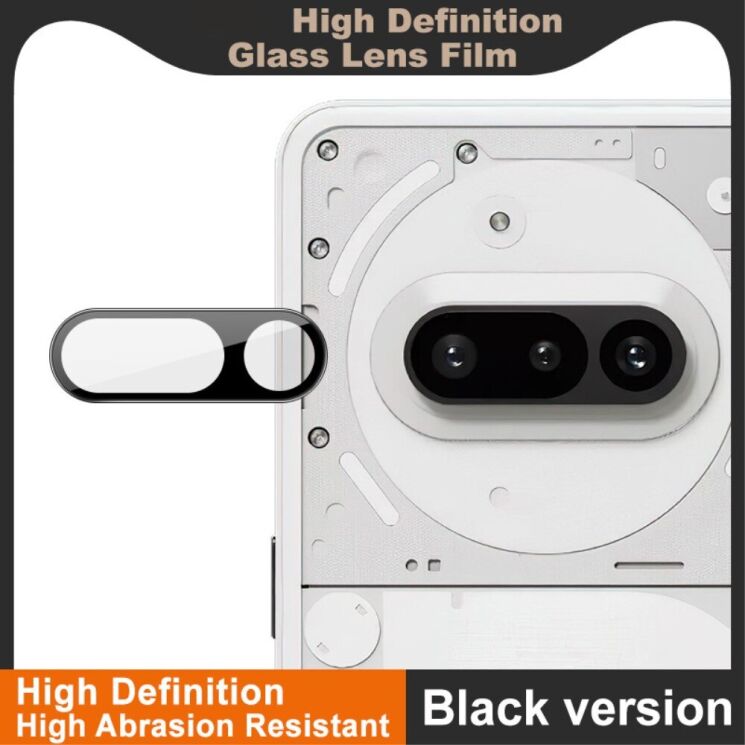Защитное стекло на камеру IMAK Black Glass Lens для Nothing Phone (3a) - Black: фото 4 из 9