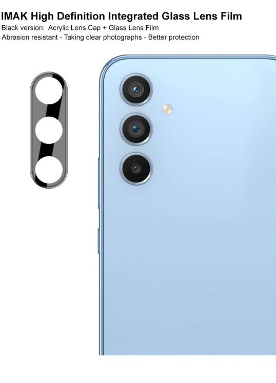 Защитное стекло на камеру IMAK Black Glass Lens для Samsung Galaxy A54 (A546) - Black: фото 7 из 14