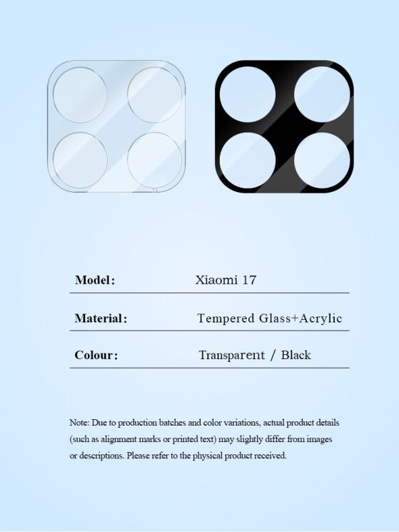Защитное стекло на камеру LEREACH Camera Lens Protector для Xiaomi 17 - Transparent: фото 8 из 9