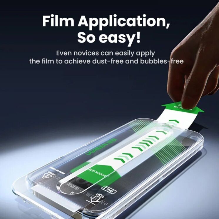 Защитное стекло UGREEN Install Full Glue для Apple iPhone 13 Pro Max / 14 Plus - Black: фото 3 из 7