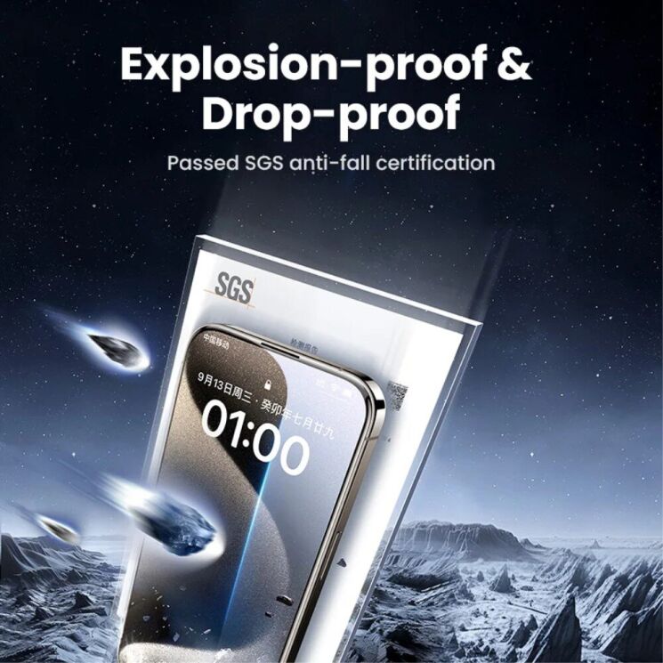 Защитное стекло UGREEN Install Full Glue для Apple iPhone 13 Pro Max / 14 Plus - Black: фото 7 из 7