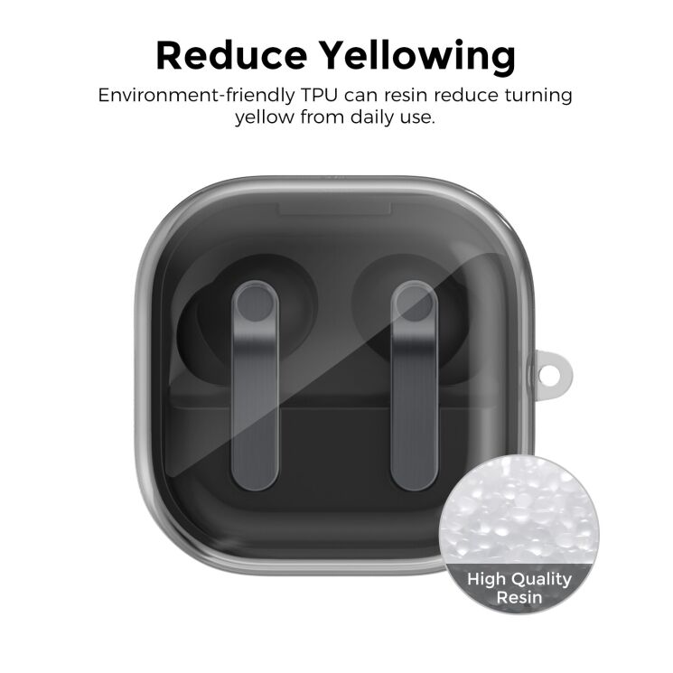 Захисний чохол AHASTYLE Crystal Split для Samsung Galaxy Buds 4 / Buds 4 Pro - Transparent Grey: фото 3 з 8