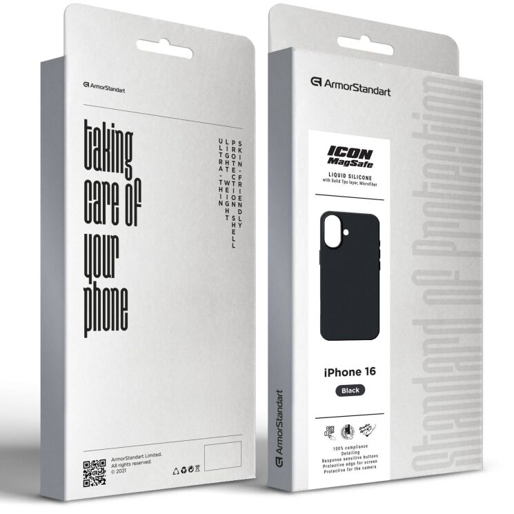 Защитный чехол ArmorStandart ICON MagSafe для Apple iPhone 16 - Black: фото 2 из 2