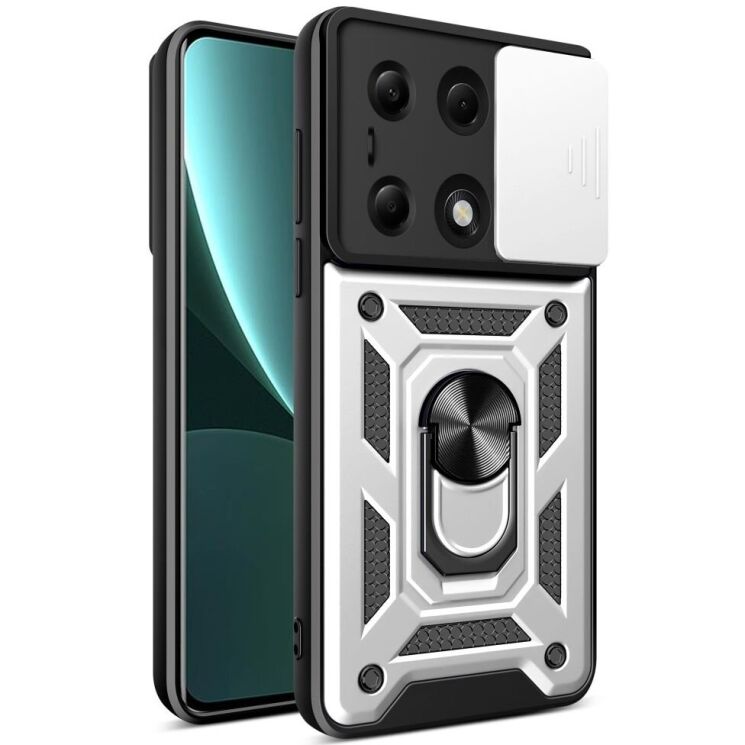 Защитный чехол Deexe Armor Shield для Xiaomi Redmi Note 13 Pro 4G / Poco M6 Pro - Silver: фото 1 из 9