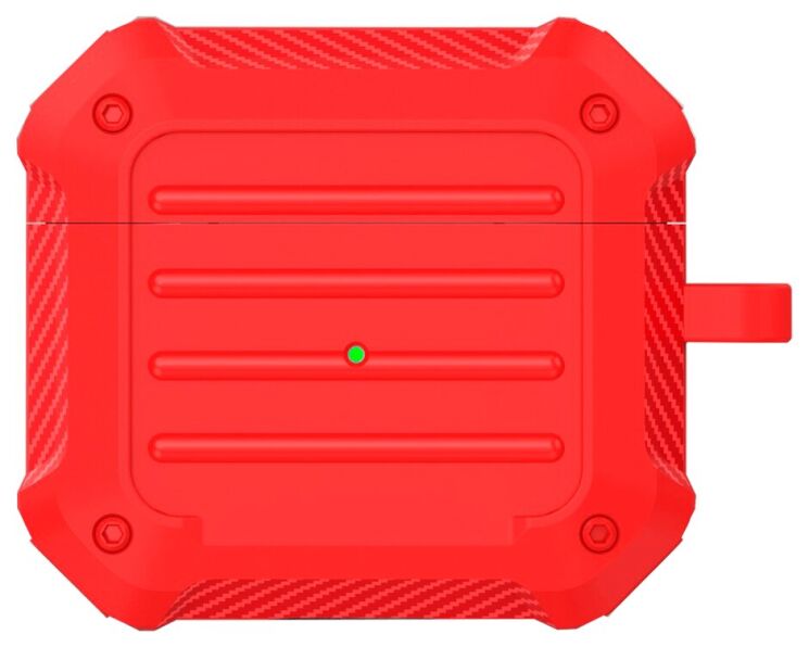 Защитный чехол Deexe Carbon Case для Apple AirPods 3 - Red: фото 1 из 9