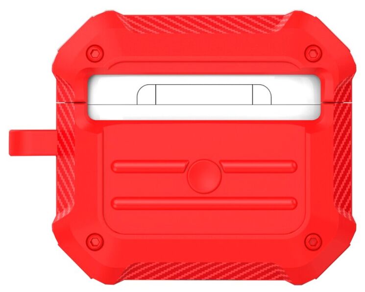 Защитный чехол Deexe Carbon Case для Apple AirPods 3 - Red: фото 2 из 9