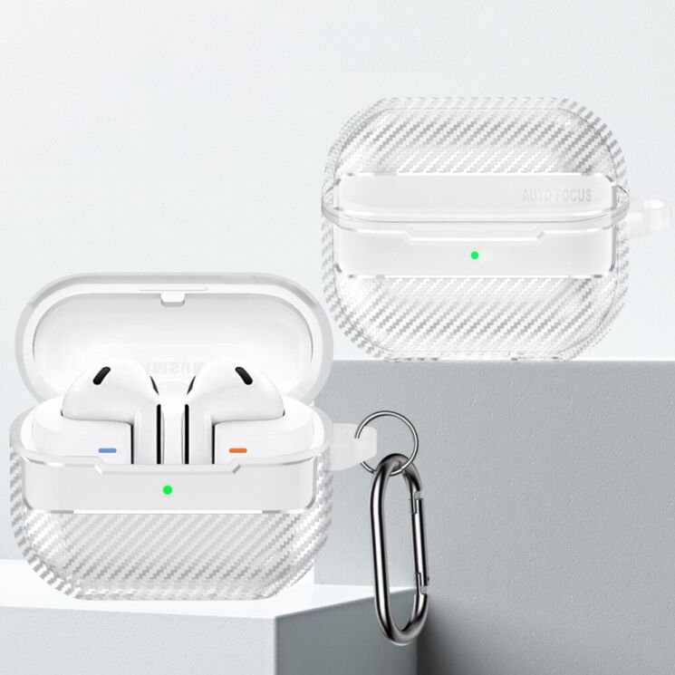 Захисний чохол Deexe Carbon Case для Samsung Galaxy Buds 3 / Buds 3 Pro - Transparent: фото 2 з 8