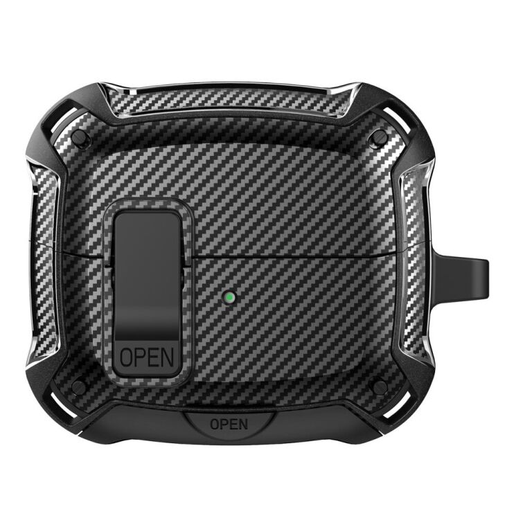 Защитный чехол Deexe Carbon Shield для Samsung Galaxy Buds 3 / Buds 3 Pro - Black: фото 1 из 9