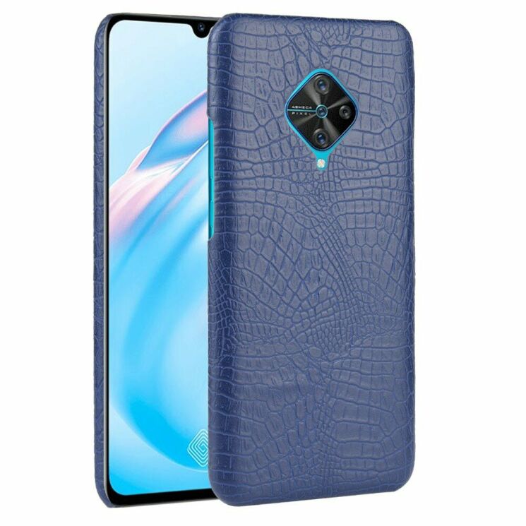 Защитный чехол Deexe Croco Style для VIVO V17 - Blue: фото 1 из 5