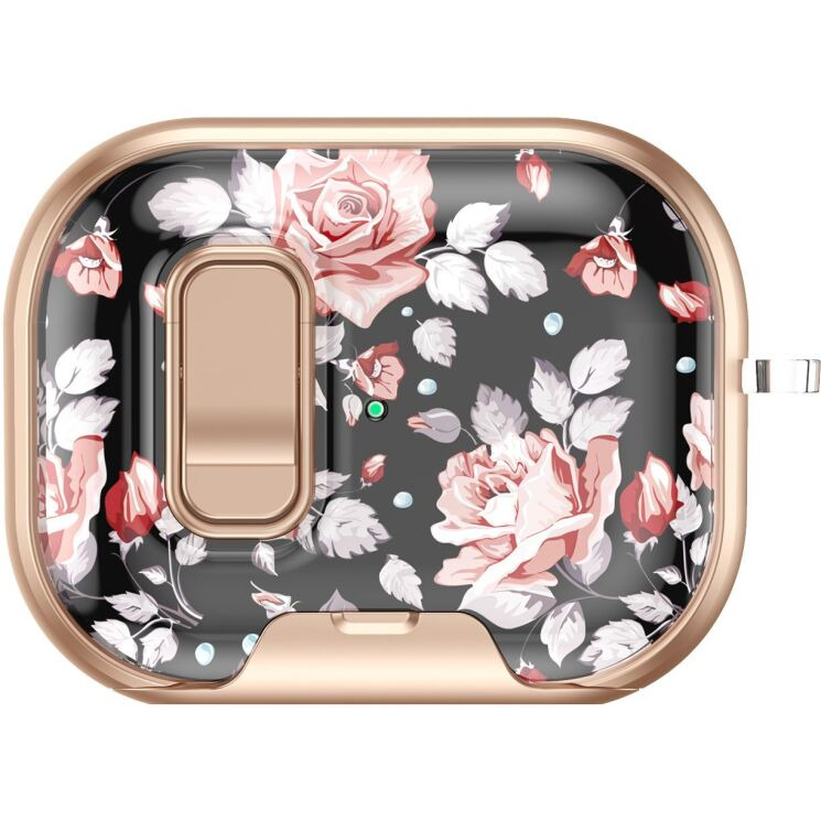 Защитный чехол Deexe Crystal Lock для AirPods Pro 2 - Black Rose: фото 2 из 9