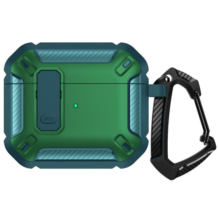 Захисний чохол Deexe Carbon Armor для Apple AirPods 3 - Blue / Green: фото 1 з 7
