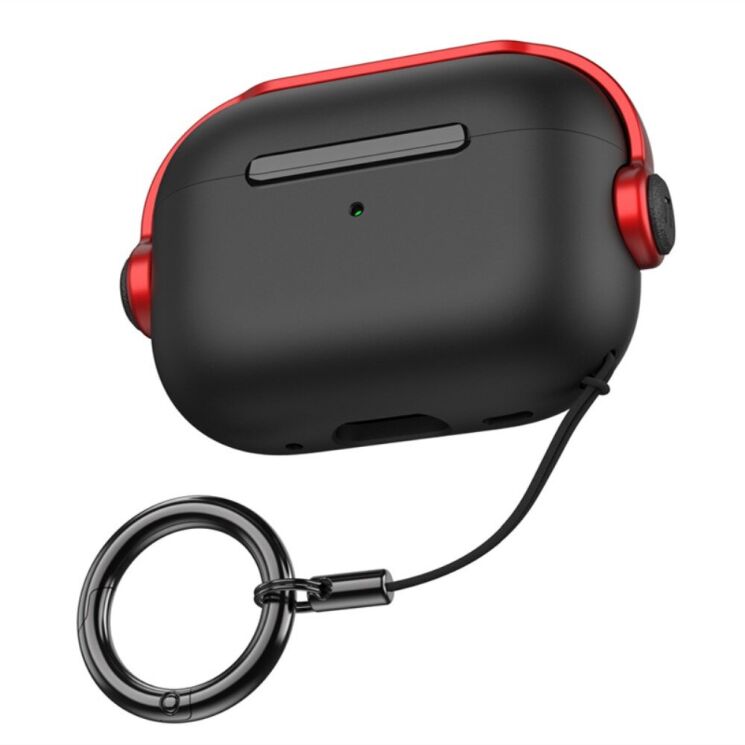 Защитный чехол Deexe Headset Style для Apple AirPods Pro 2 - Black / Red: фото 1 из 11