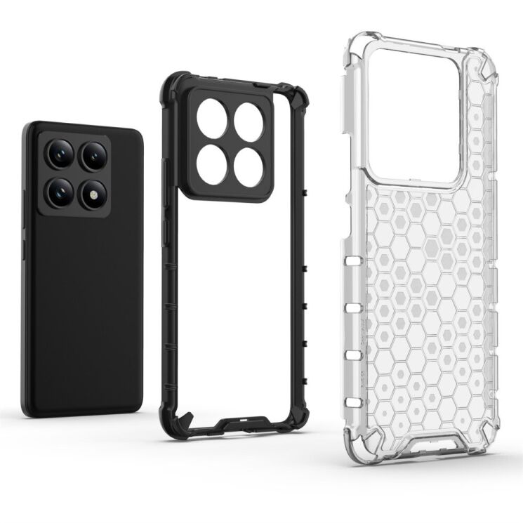 Захисний чохол Deexe Honeycomb Series для Xiaomi 14T Pro - Black: фото 5 з 5