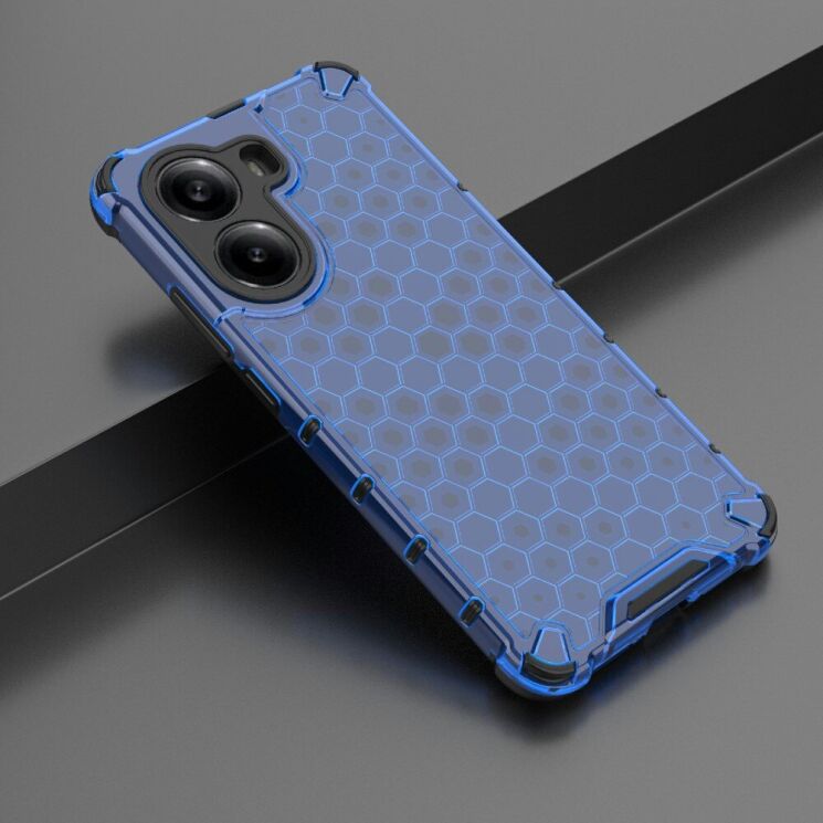 Захисний чохол Deexe Honeycomb Series для Xiaomi Poco X7 Pro - Blue: фото 3 з 5