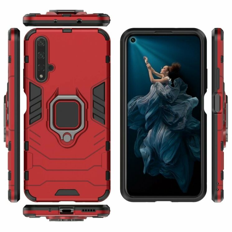 Защитный чехол Deexe Hybrid Case для Huawei Honor 20 / Nova 5T - Red: фото 4 из 7