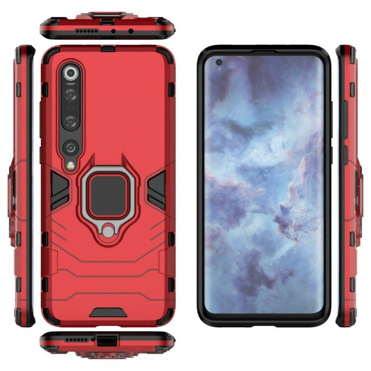 Чехол с подставкой Deexe Hybrid Case для Xiaomi Mi 10 Pro - Red: фото 3 из 5