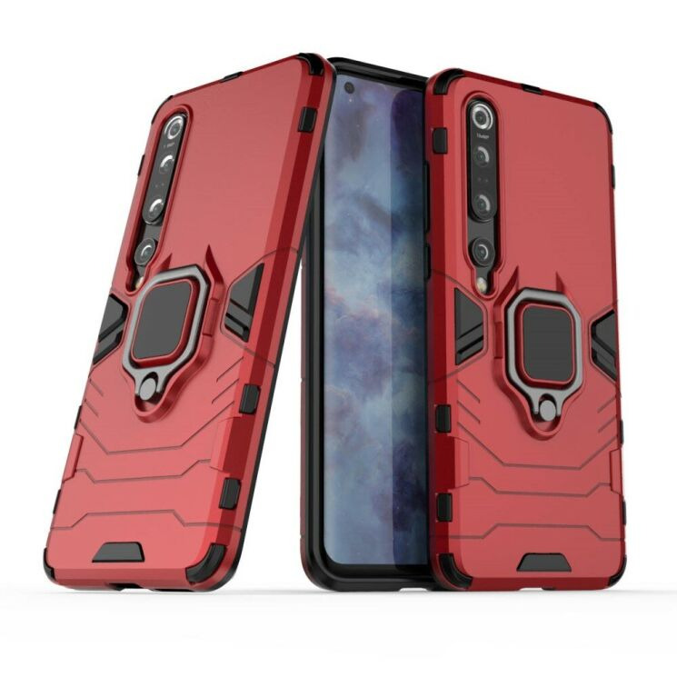 Чехол с подставкой Deexe Hybrid Case для Xiaomi Mi 10 Pro - Red: фото 2 из 5