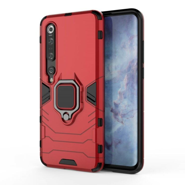 Чехол с подставкой Deexe Hybrid Case для Xiaomi Mi 10 Pro - Red: фото 1 из 5