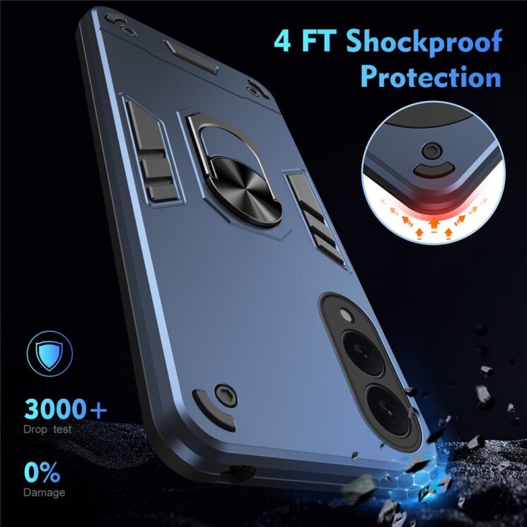 Защитный чехол Deexe Hybrid Shell для Samsung Galaxy S25 Edge (S937) - Blue: фото 4 из 7