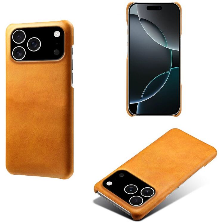 Захисний чохол Deexe Leather Back Cover для iPhone 18 Pro / 17 Pro - Orange: фото 3 з 5