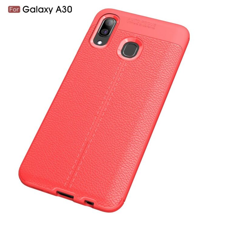 Силиконовый (TPU) чехол Deexe Leather Cover для Samsung Galaxy A30 (A305) - Red: фото 2 из 8