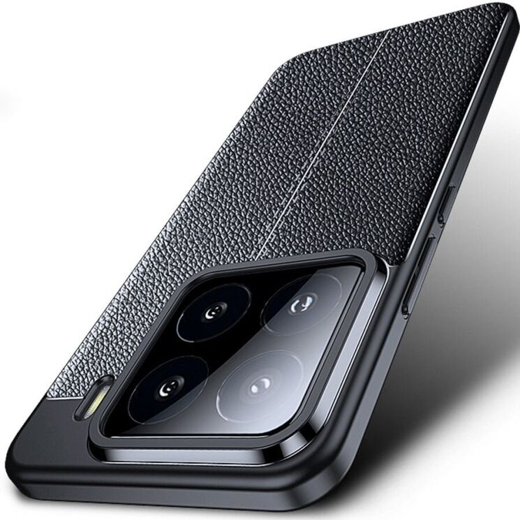 Защитный чехол Deexe Leather Cover для Xiaomi 15 - Black: фото 2 из 10