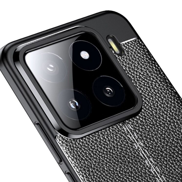 Защитный чехол Deexe Leather Cover для Xiaomi 15 - Black: фото 9 из 10