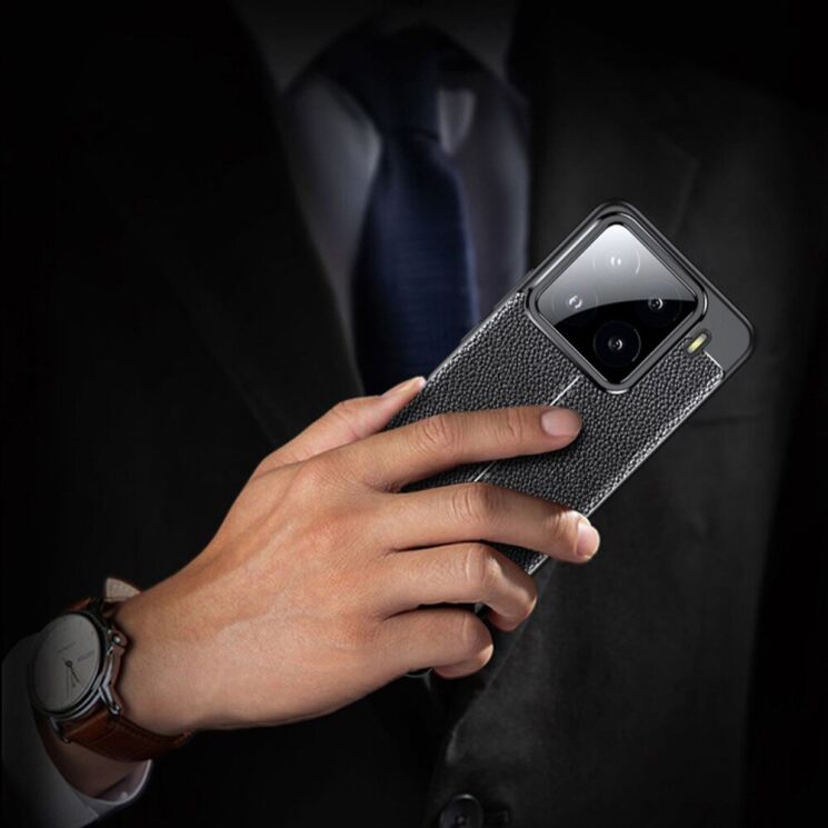 Защитный чехол Deexe Leather Cover для Xiaomi 15 - Black: фото 8 из 10