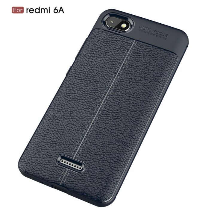 Защитный чехол Deexe Leather Cover для Xiaomi Redmi 6A - Dark Blue: фото 2 из 9