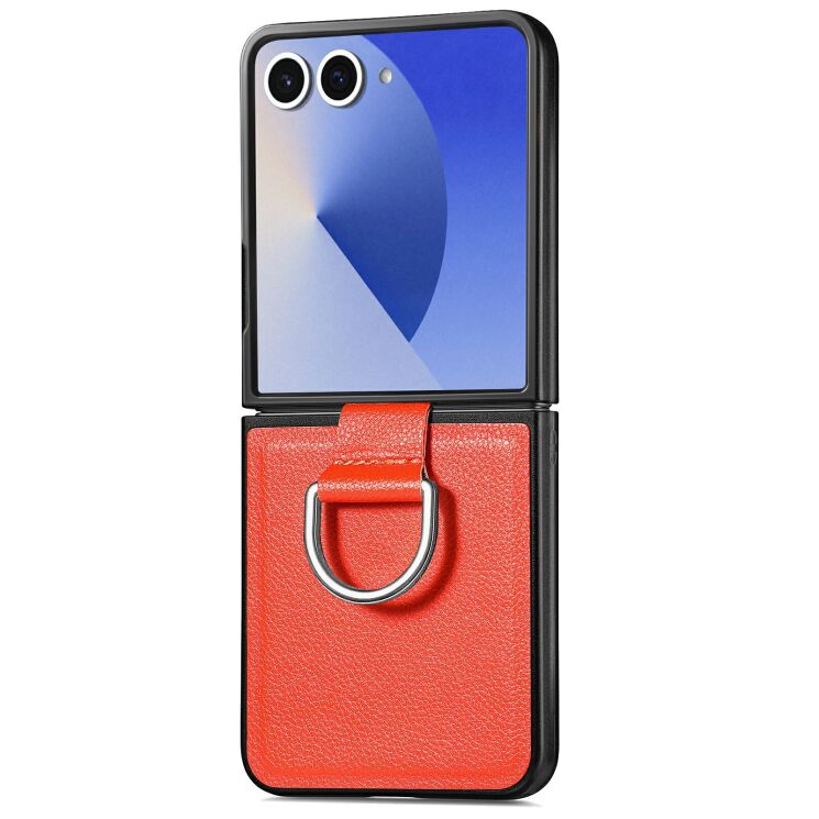 Защитный чехол Deexe Litchi Ring Case для Samsung Galaxy Flip 8 - Orange (423527O) Защитный чехол Deexe Litchi Ring Case для Samsung Galaxy Flip 8 - Orange: фото 1 из 11