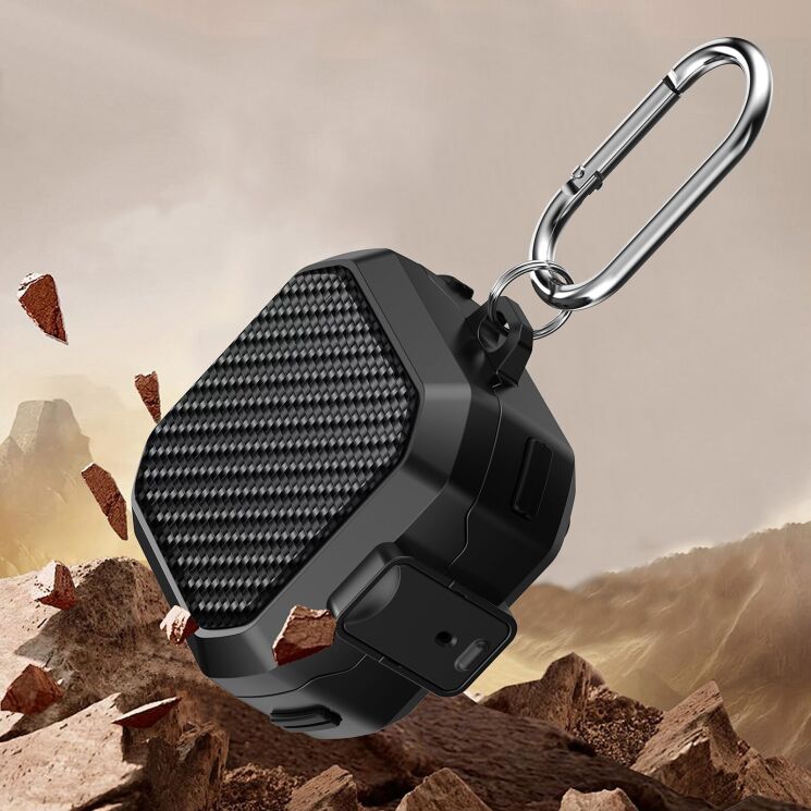 Захисний чохол Deexe Lock Design для Samsung Galaxy Buds 4 / Buds 4 Pro - Black / Yellow: фото 5 з 6