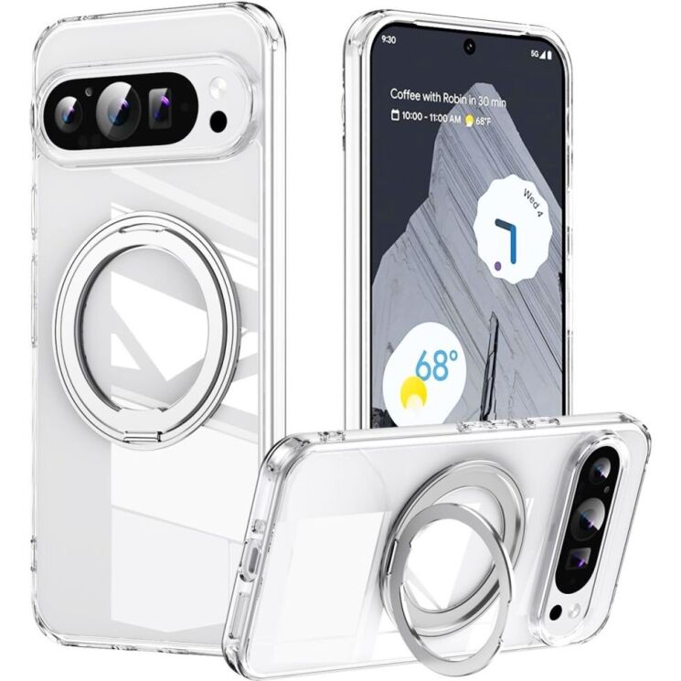 Защитный чехол Deexe Mag Stand для Google Pixel 9 / 9 Pro - Transparent: фото 1 из 13