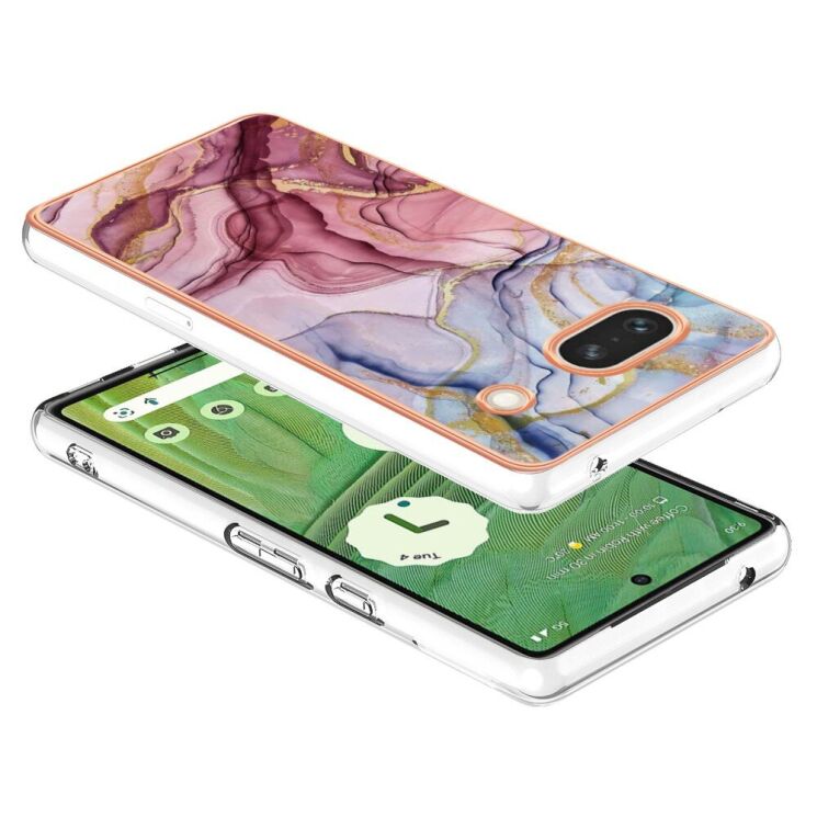 Защитный чехол Deexe Marble Case для Google Pixel 7a - Rose Gold: фото 3 из 6