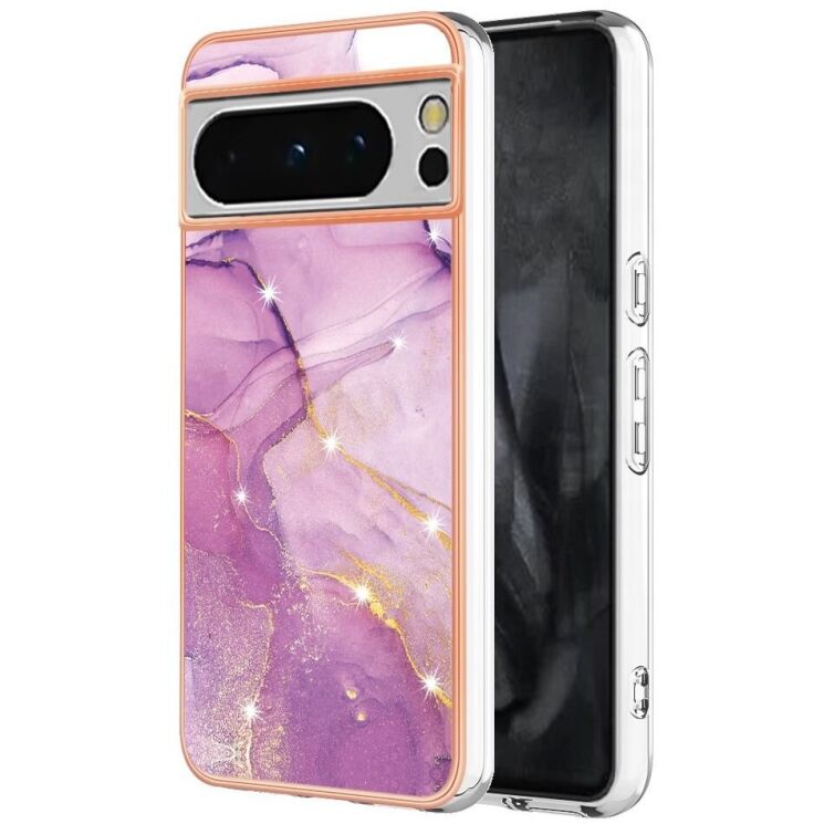 Защитный чехол Deexe Marble Style для Google Pixel 8 Pro - Light Purple: фото 1 из 6