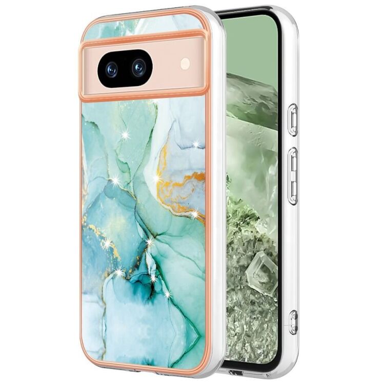 Защитный чехол Deexe Marble Style для Google Pixel 8A - Green: фото 1 из 6