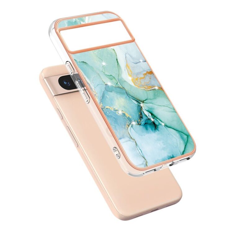 Защитный чехол Deexe Marble Style для Google Pixel 8A - Green: фото 2 из 6