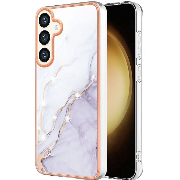 Защитный чехол Deexe Marble Style для Samsung Galaxy S24 Plus - White: фото 1 из 6