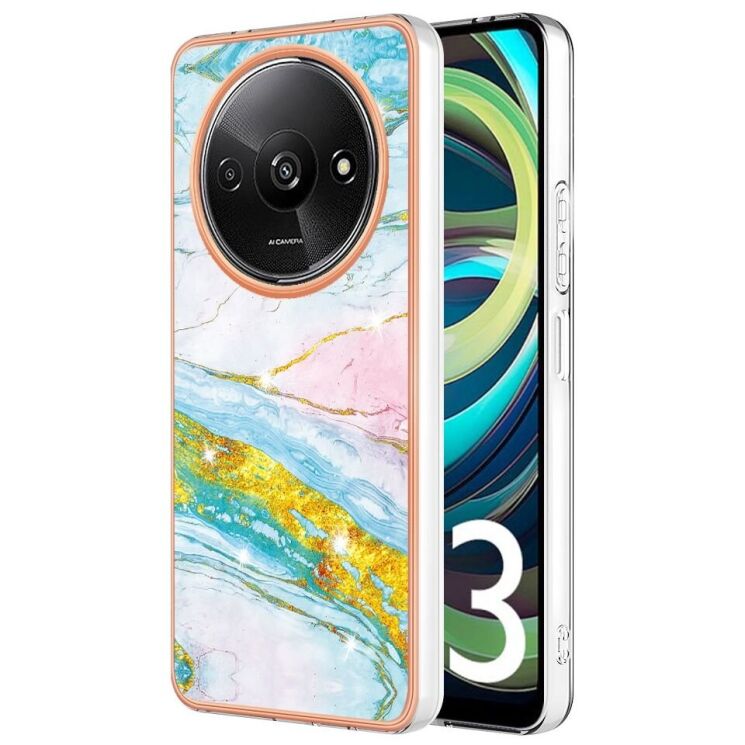 Защитный чехол Deexe Marble Style для Xiaomi Redmi A3 - Light Green: фото 1 из 6