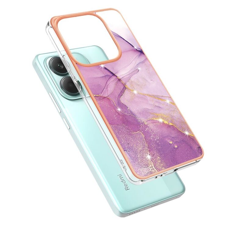 Защитный чехол Deexe Marble Style для Xiaomi Redmi Note 14 5G - Light Purple: фото 2 из 6