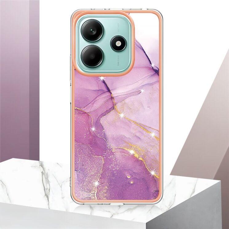 Защитный чехол Deexe Marble Style для Xiaomi Redmi Note 14 5G - Light Purple: фото 3 из 6