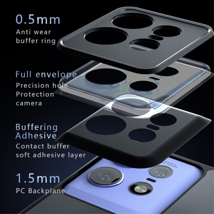 Защитный чехол Deexe Matte Skin для Motorola Edge 50 Pro - Transparent Black: фото 9 из 11
