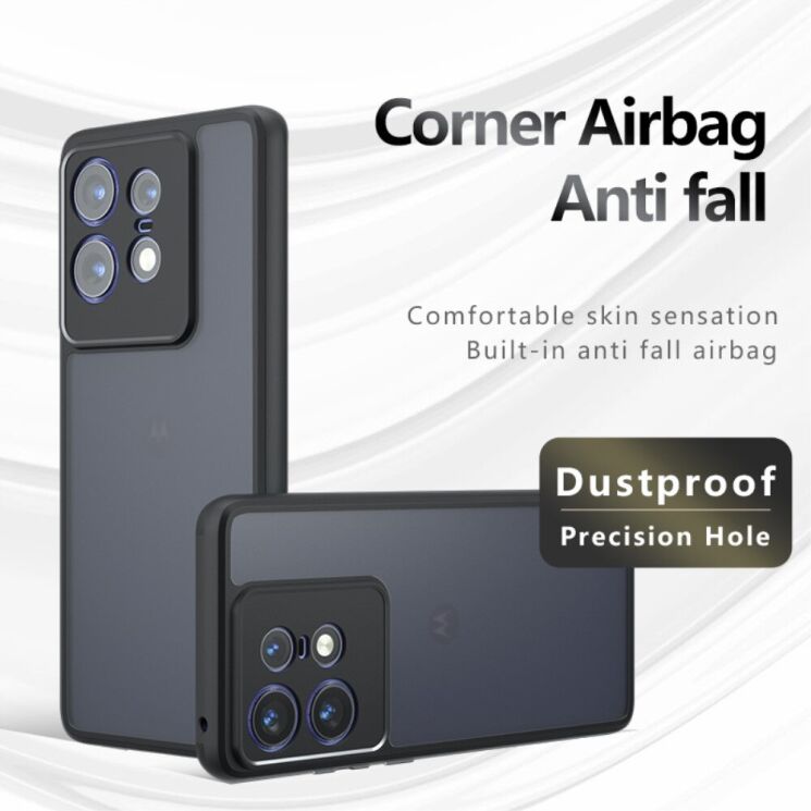 Защитный чехол Deexe Matte Skin для Motorola Edge 50 Pro - Transparent Black: фото 11 из 11