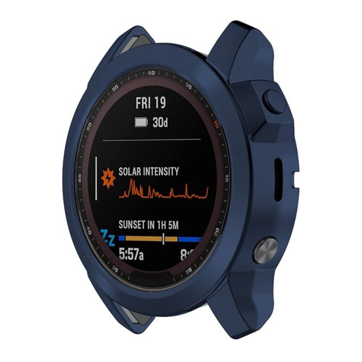 Захисний чохол Deexe Protective Frame для Garmin Fenix 7X / 7X Solar - Midnight Blue: фото 4 з 7