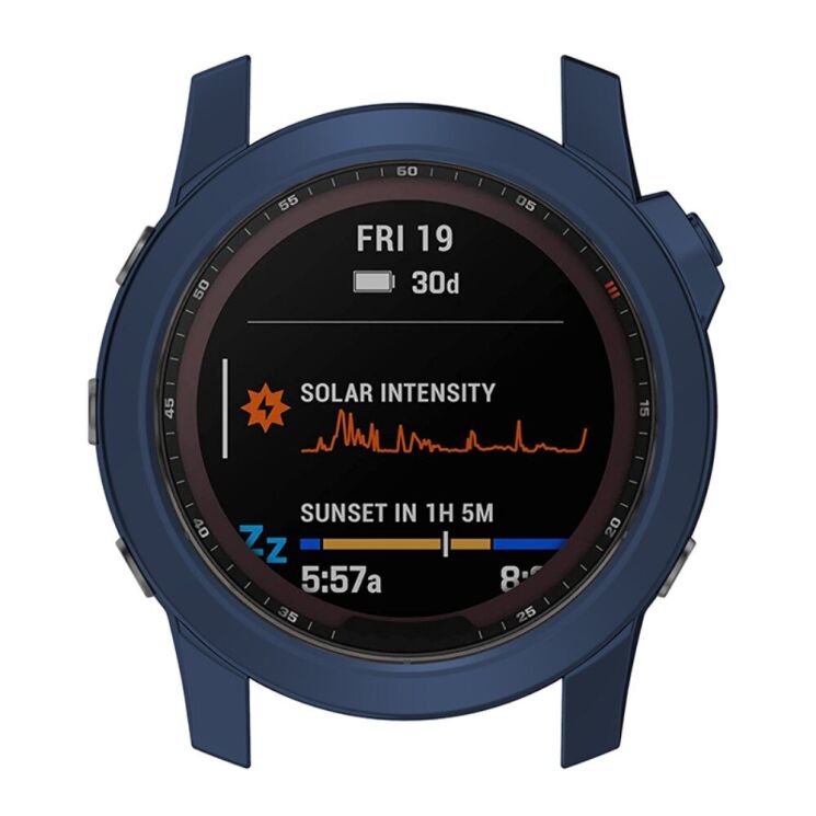 Захисний чохол Deexe Protective Frame для Garmin Fenix 7X / 7X Solar - Midnight Blue: фото 5 з 7