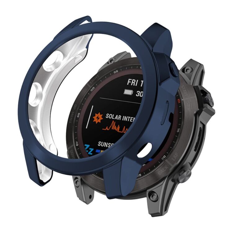Захисний чохол Deexe Protective Frame для Garmin Fenix 7X / 7X Solar - Midnight Blue: фото 1 з 7