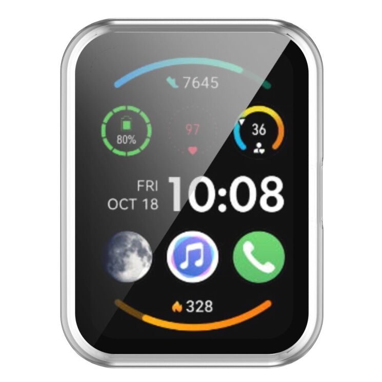 Защитный чехол Deexe Protective Frame для Huawei Watch Fit 2 - Transparent: фото 5 из 8