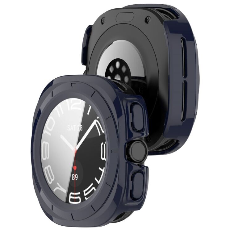 Защитный чехол Deexe Protective Frame для Samsung Galaxy Watch Ultra (47mm) - Dark Blue: фото 3 из 7
