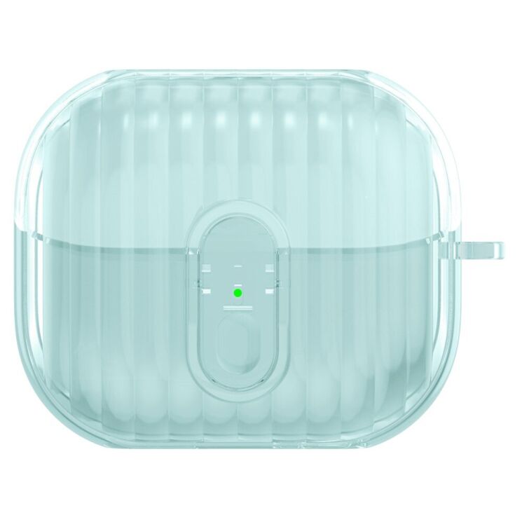 Защитный чехол Deexe Ridge Guard для Samsung Galaxy Buds 3 / Buds 3 Pro / Buds 3 FE - Transparent Blue: фото 2 из 3