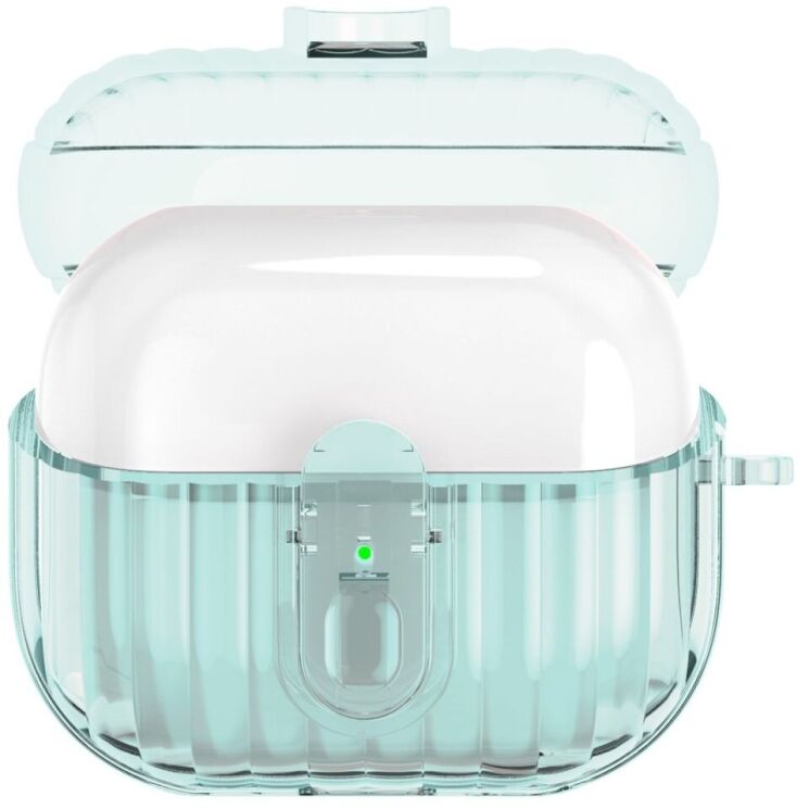 Защитный чехол Deexe Ridge Guard для Samsung Galaxy Buds 3 / Buds 3 Pro / Buds 3 FE - Transparent Blue: фото 1 из 3