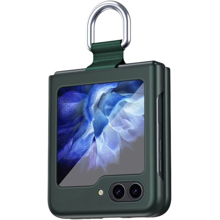 Защитный чехол Deexe Ring Case для Samsung Galaxy Flip 6 - Midnight Green: фото 1 из 9